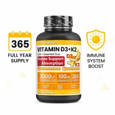 Buy Vitamin D3+K2 2000 IU (365 Capsules) in UAE | Italian Vitastrong